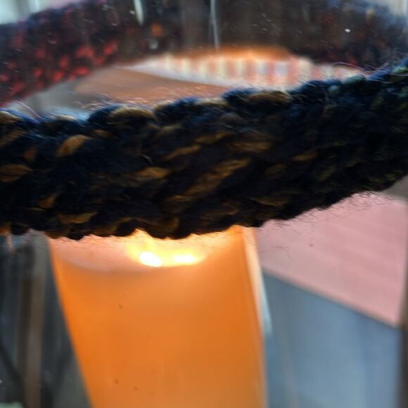 Hand Crafted stretch 100% wool headband turquoise green mocha pink navy Medium - Picture 5 of 11